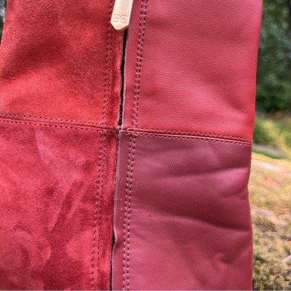 Sam Edelman Olina Cinnamon Spice Red Suede & Leather Patchwork Ankle Boots Sz 9 - Picture 6 of 16